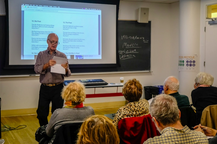 IRP member James Smith coordinating a study group on Schubert, 2018