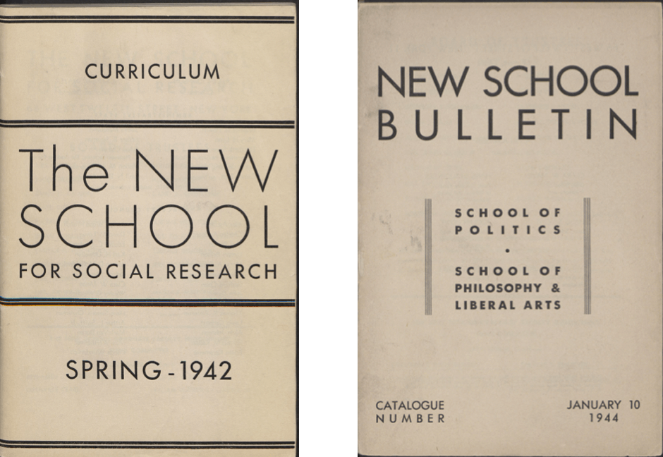 New School course catalogs