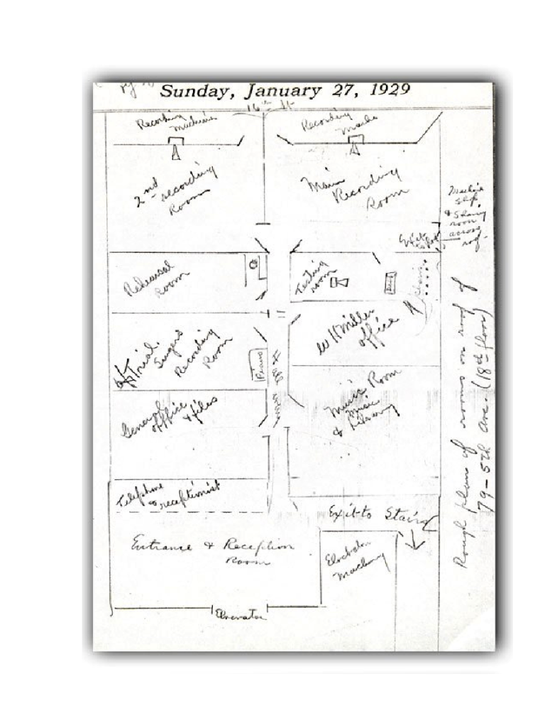 Floor plan of Thomas Edison’s 1929 studio at 79 Fifth Avenue