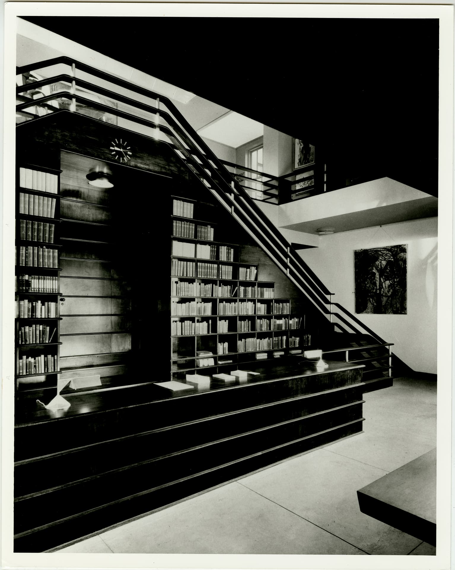 Library Desk with Stairway
