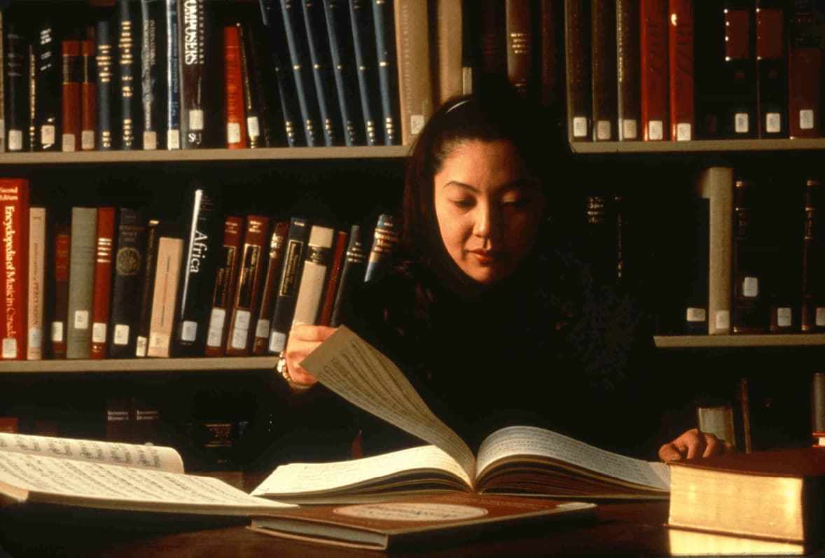 Student in the Library of The New School