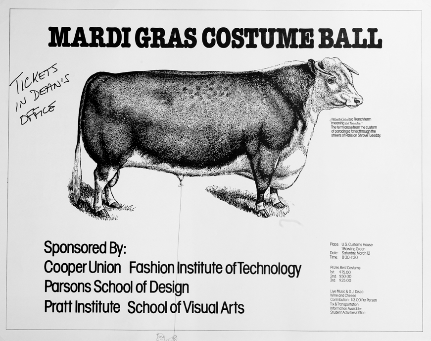 black and white poster of a cow