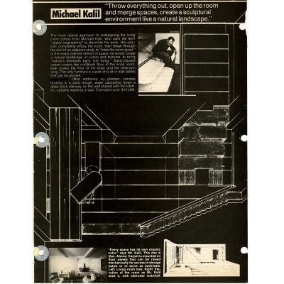 Page from an unknown magazine feature, with photographs, on an apartment design