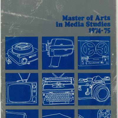 Cover of a university catalog for Media Studies 